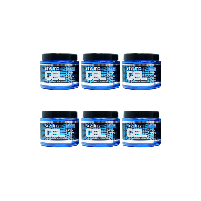 Beauty Formulas Wet Look Styling Gel for Hair 500ml - Pack of 6