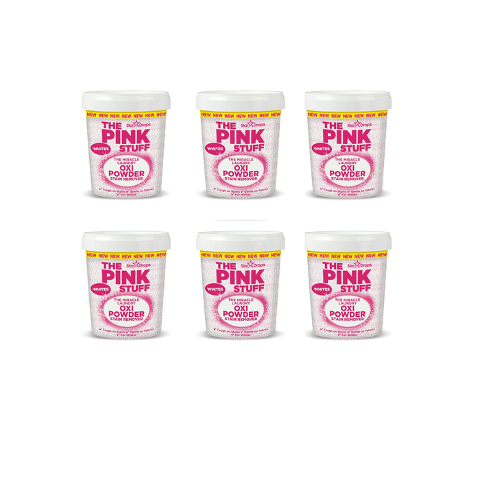 Stardrops The Pink Stuff Miracle Laundry Oxi Powder Stain Remover Whites 1kg - Pack of 6