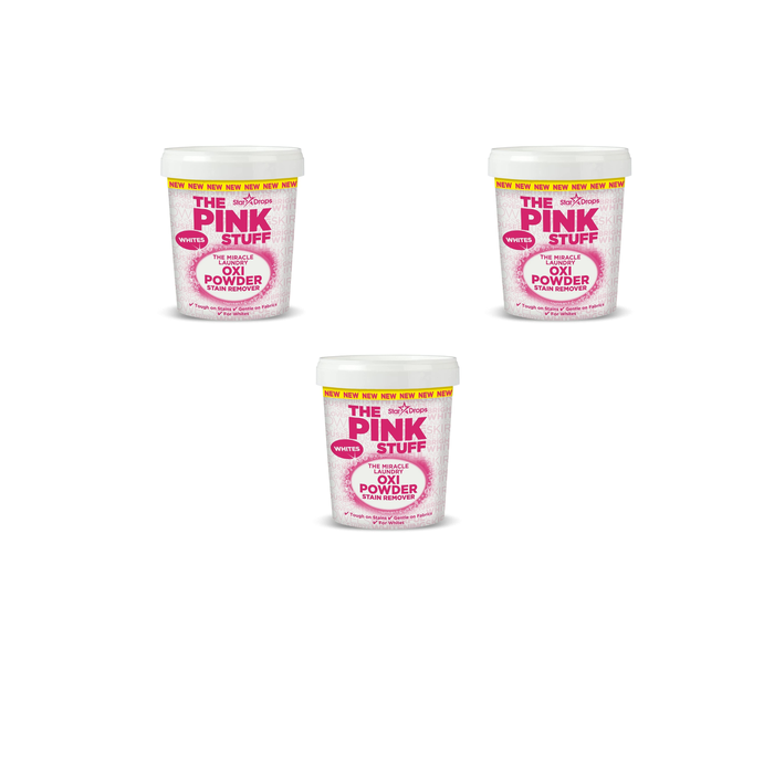 Stardrops The Pink Stuff Miracle Laundry Oxi Powder Stain Remover Whites 1kg - Pack of 3