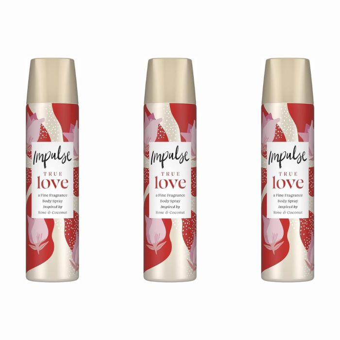 Impulse True Love Body Spray 75ml - Pack of 3
