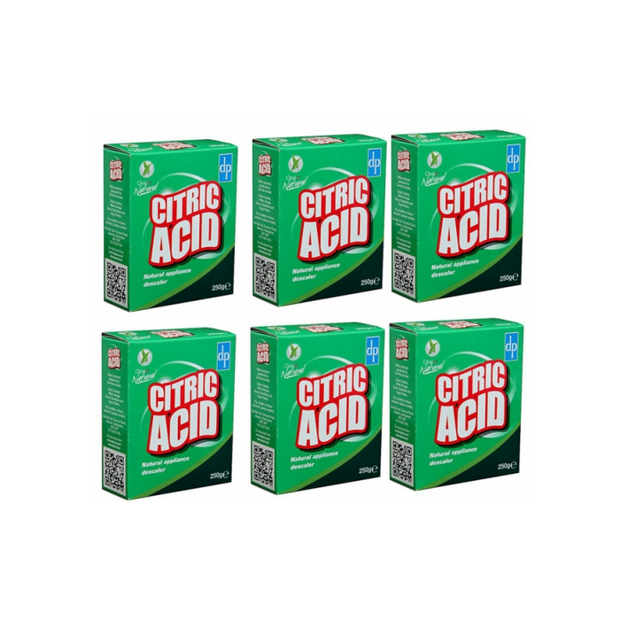 Dri-Pak Citric Acid for Cleaning 250g pack on a kitchen counter next to a kettle
