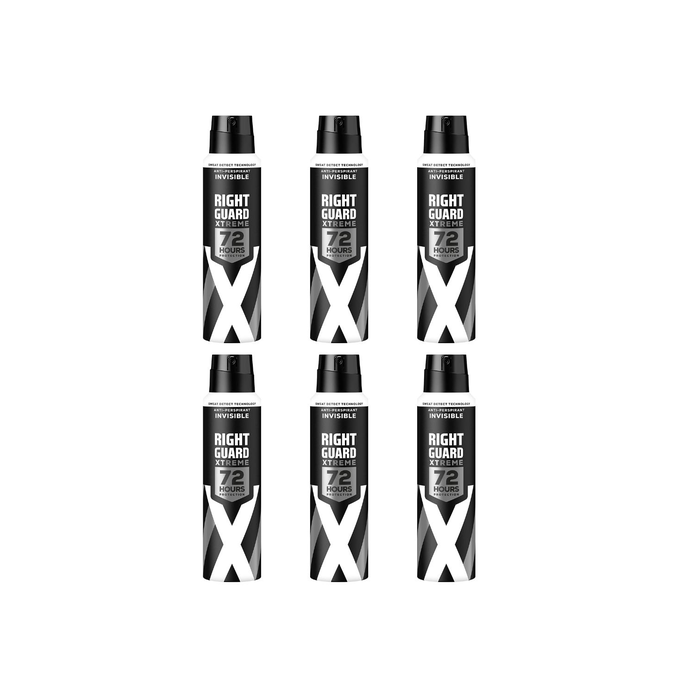 Right Guard Xtreme Invisible Deodorant For Men 150ml - Pack of 6