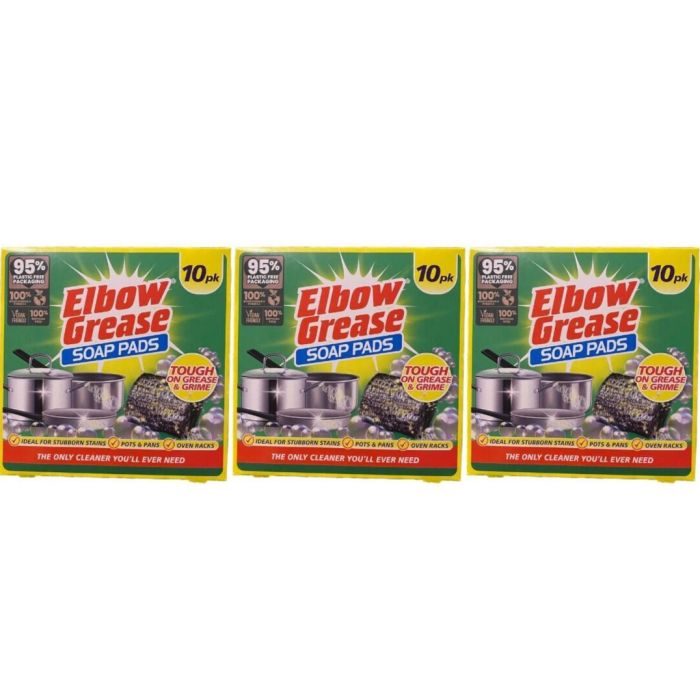 Elbow Grease Soap Pads 10 Pads Pack - Pack of 3