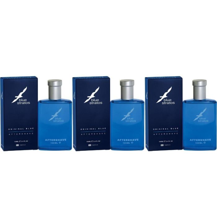 Blue Stratos Aftershave 100ml - Pack of 3