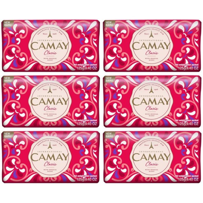 Camay Classic Fragrance Beauty Bar With Sensual Scent 125g - Pack of 6