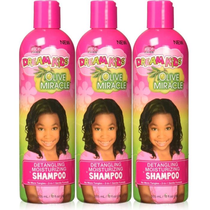 African Pride Dream Kids Olive Miracle Moisturizing Shampoo 355ML - Pack of 3
