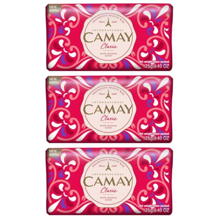 Camay Classic Fragrance Beauty Bar With Sensual Scent 125g - Pack of 3