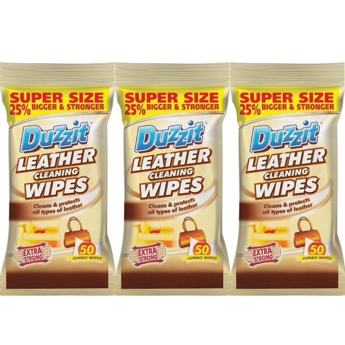 Duzzit Leather Cleaning Wipes Clean & Protect 50 Wipes - Pack of 3