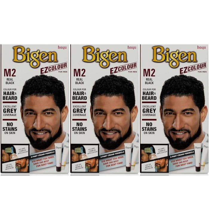 Bigen Men's EZ Color Hair & Beard Real Black M2, 1 Pack - Pack of 3