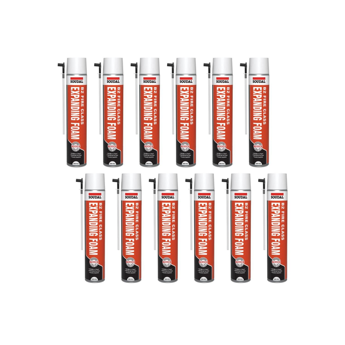 Soudal B2 Fire & Acoustic Expanding Foam Hand Held 750ml - Pack of 12
