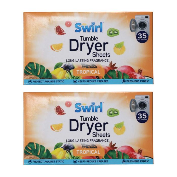 Swirl Tumble Dryer Sheets Tropical 35 PK - Pack of 2