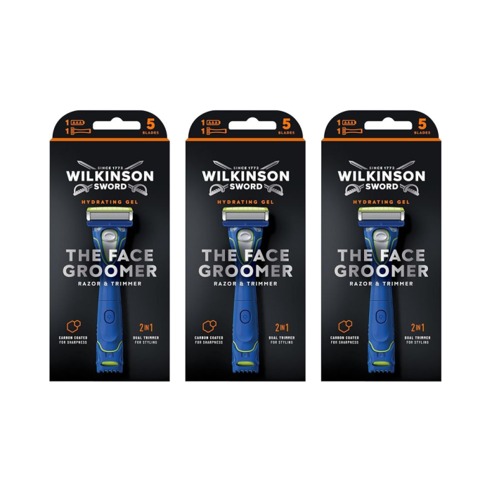 Wilkinson Sword The Face Groomer 2-in-1 Razor & Trimmer - Pack of 3