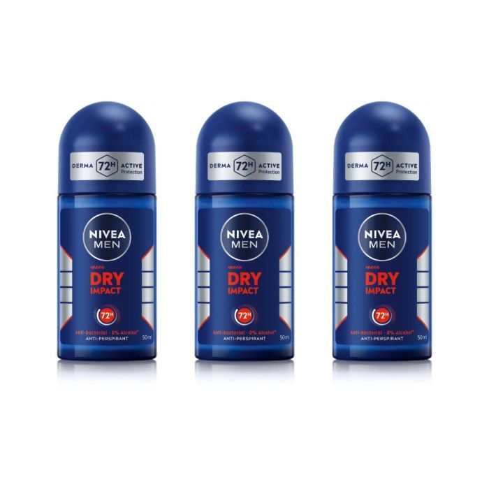 NIVEA MEN Dry Impact Anti-perspirant Roll-on 50 ML - Pack of 3