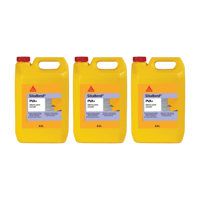 Sika SikaBond PVA Plus Adhesive Primer and Sealer 2.5L - Pack of 3