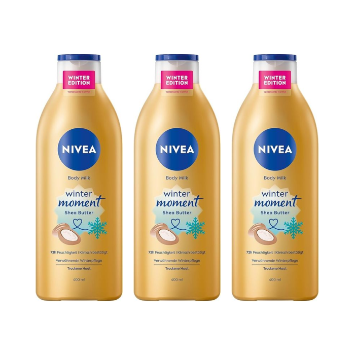 NIVEA Winter Moments Shea Butter Body Lotion 400 ML - Pack of 3