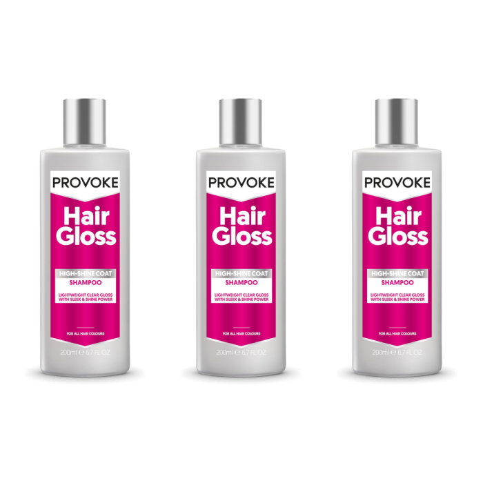 Provoke Hair Gloss High-Shine Coat Shampoo 200ml - Pack of 3