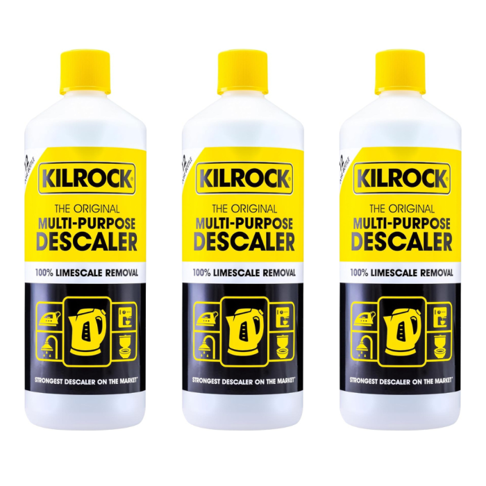 Kilrock Mega-K Multi-Purpose Descaler for Kettles, Showers & Coffee Machines 1L - Pack of 3