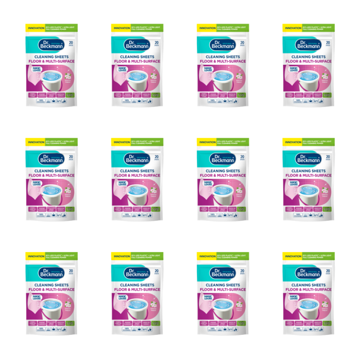 Dr. Beckmann Spring Fresh Floor & Multi‑Surface Cleaning 20 Sheets - Pack of 12