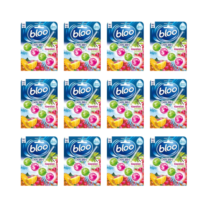 Bloo Toilet Rim Block Coastal Waters Hawaiian Pineapple 50g - Pack of 12
