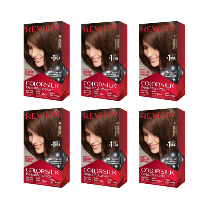 Revlon Colorsilk Hair Colour Medium Rich Brown 47 - Pack of 6