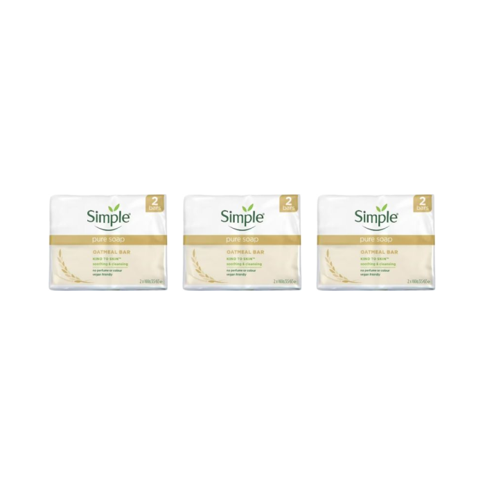 Simple kind to Skin Oatmeal Soap Bar 2 x 100G - Pack of 3