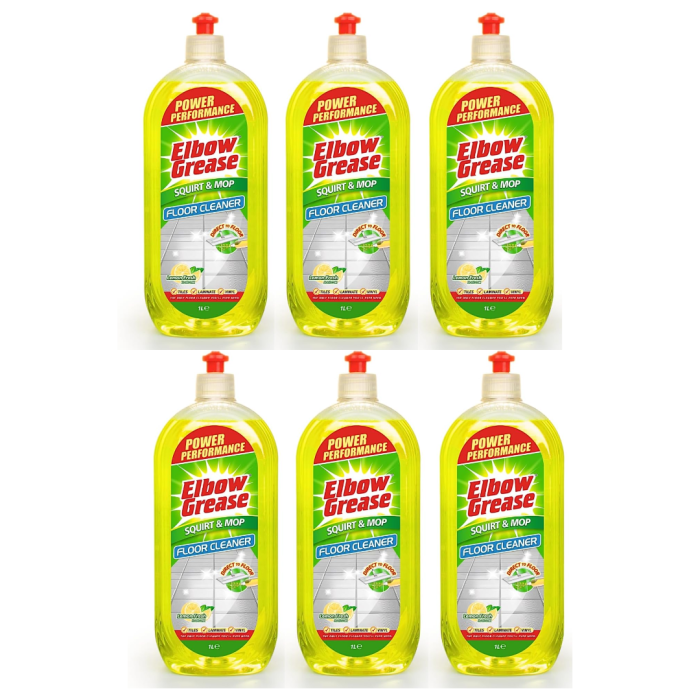 Elbow Grease Squirt & Mop Floor Cleaner Lemon Fresh For Tiles 1L - Pack of 6