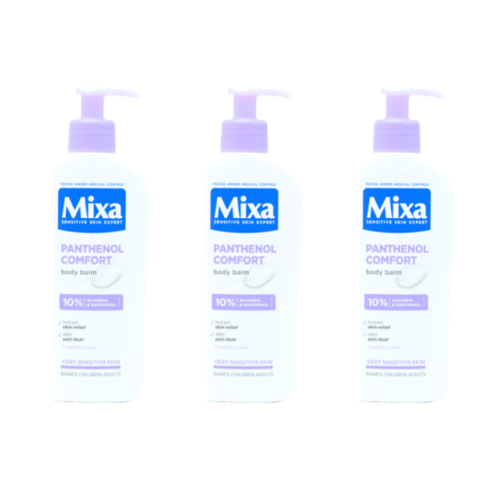 Mixa Panthenol Comfort Body Lotion for Very Sensitive Skin 250ML - Pack of 3