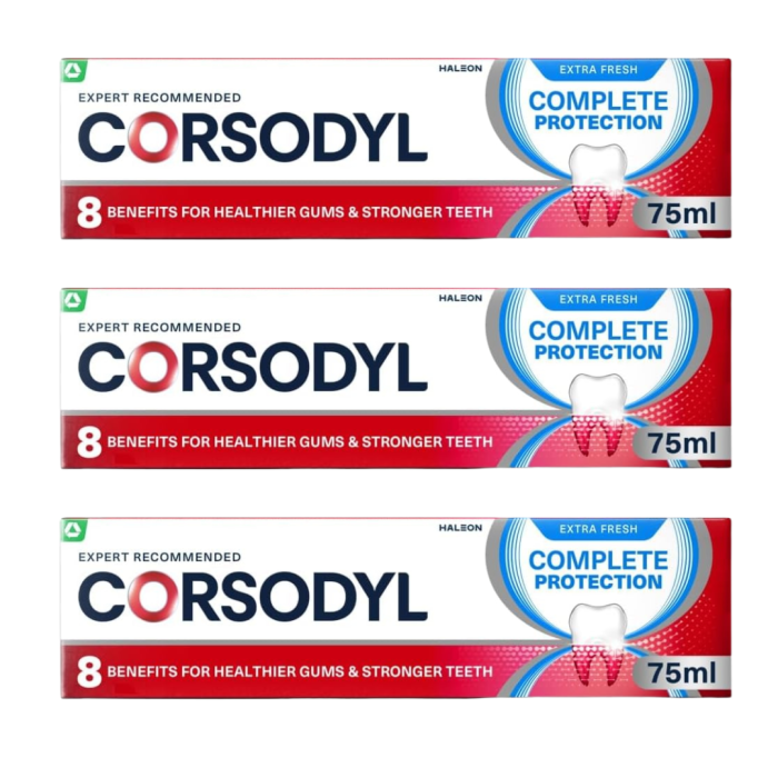 Corsodyl Complete Protection Extra Fresh Toothpaste 75ml - Pack of 3