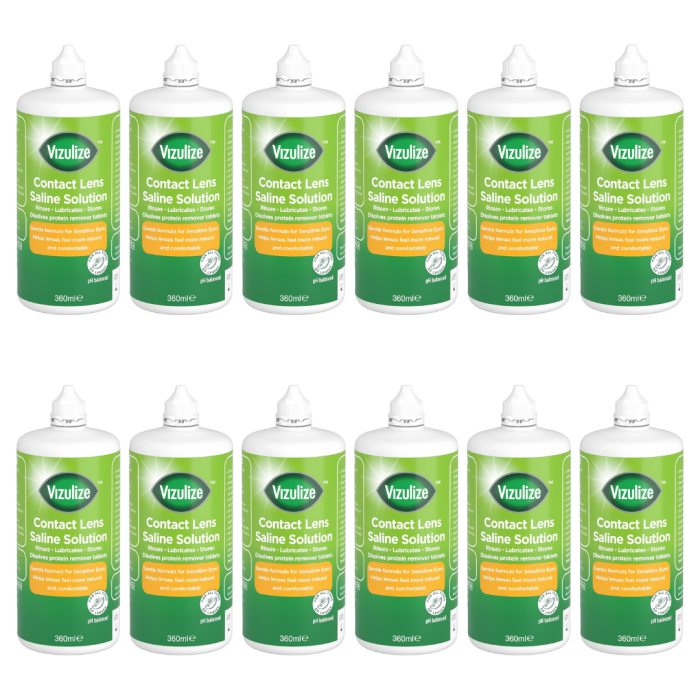 Vizulize Contact Lens Saline Solution 360ml - Pack of 12