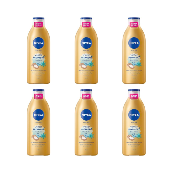 NIVEA Winter Moments Shea Butter Body Lotion 400 ML - Pack of 6