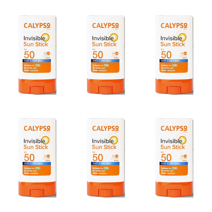 Calypso Invisible Spf 50 Sun Protection Stick 15g - Pack of 6