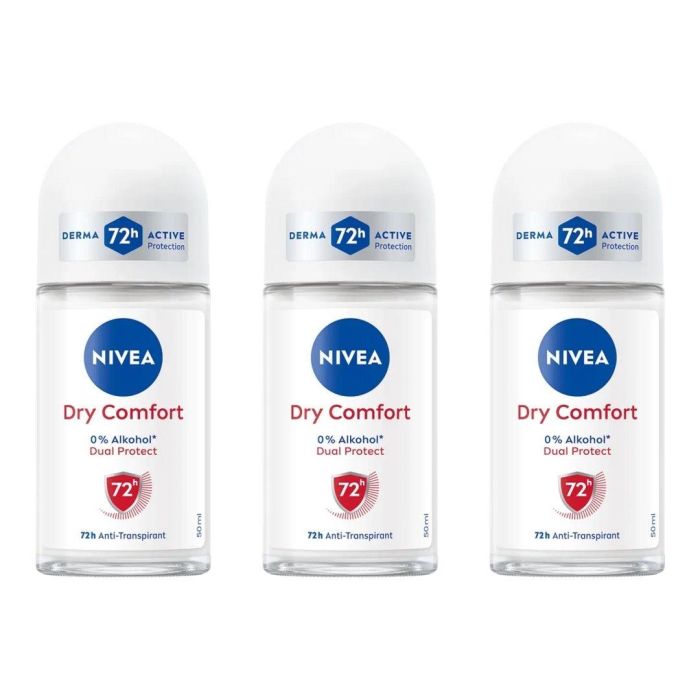 Nivea Dry Comfort Antiperspirant Women's Roll on 50 ML - Pack of 3