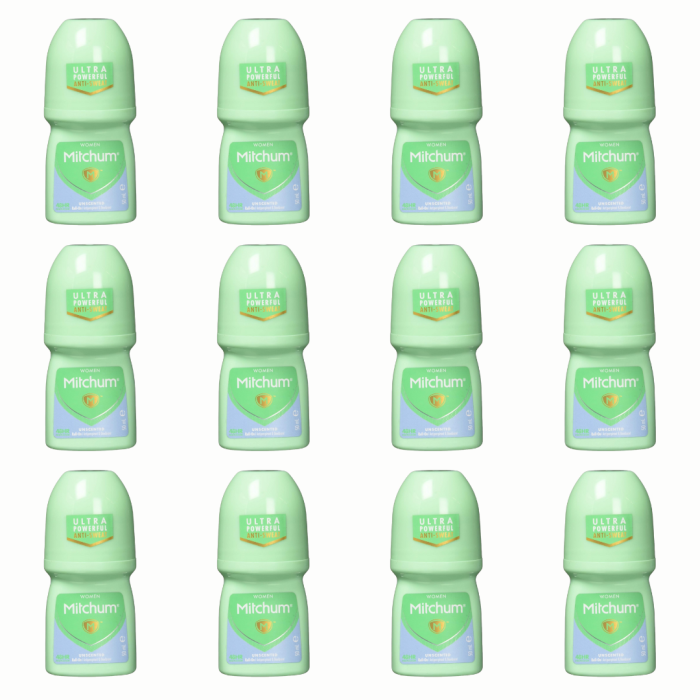 Mitchum Women Unperfumed Roll-On Antiperspirant 50ml - Pack of 12