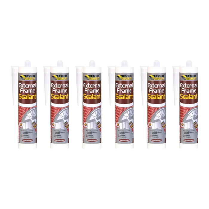 Everbuild External Frame Sealant Stone Flexible Mould Resistant 290ml - Pack of 6