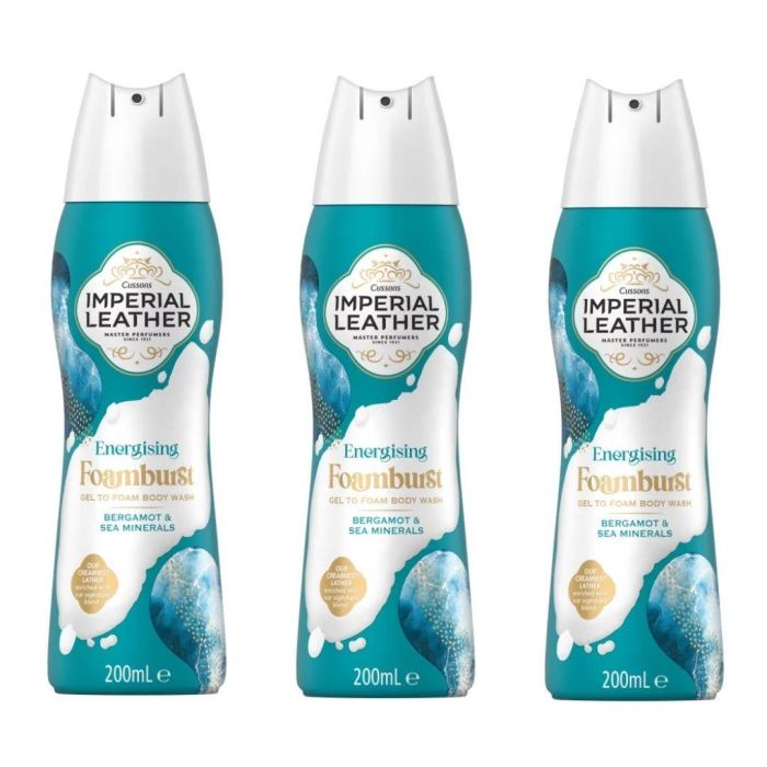 Imperial Leather Energising Foamburst Body Wash 200ml - Pack of 3