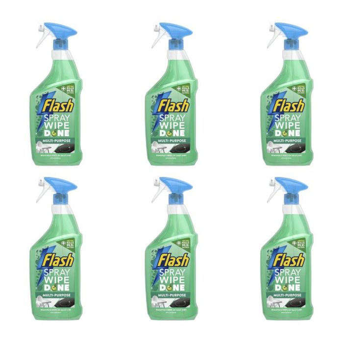Flash Spray Wipe Done Apple Blossom Anti Bacterial Cleaning Spray 800 ML - Pack of 6