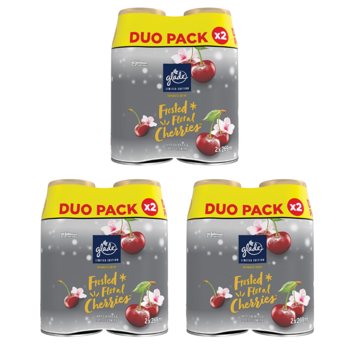 Glade Automatic Air Freshener Spray Frosted Floral Cherries twin refill 2 x 269ml
