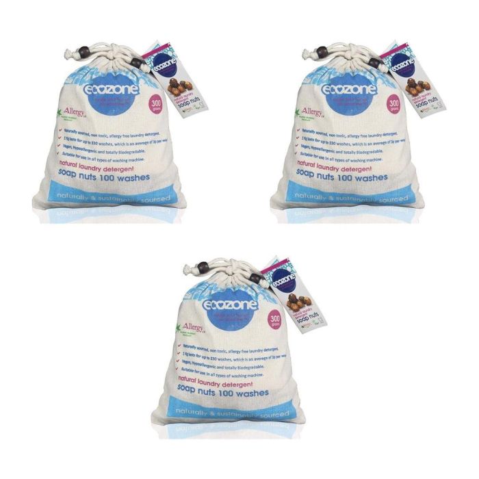 Ecozone Soap Nuts Natural Laundry Detergent 300 G - Pack of 3