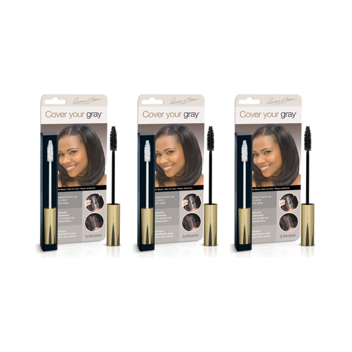Cover Your Gray Brush-In Hair Color Jet Black 7g - Pack of 3