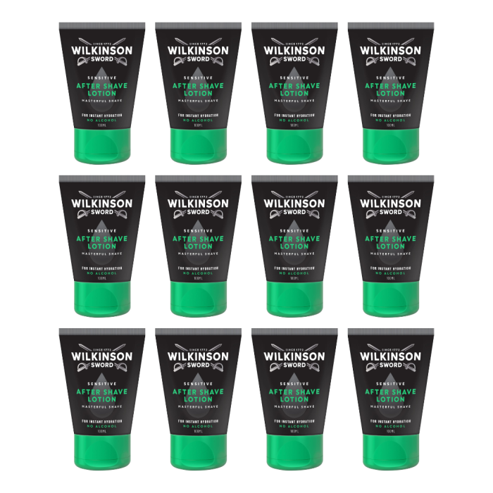 Wilkinson Sword Men’s Sensitive Aftershave Lotion 100ml - Pack of 12
