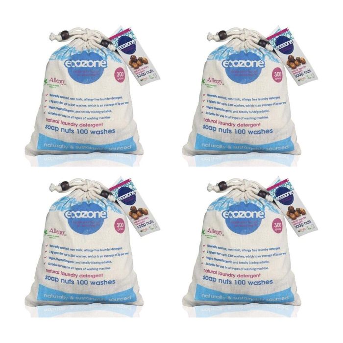 Ecozone Soap Nuts Natural Laundry Detergent 300 G - Pack of 4