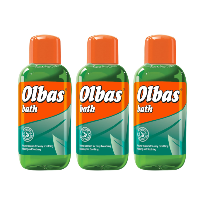 Olbas Bath Oil Natural Vapours for Easy Breathing Relief 250 ml - Pack of 3