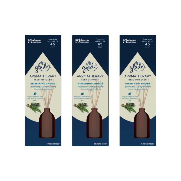Glade Aromatherapy Reed Diffuser Rosemary & Juniper Berry 80ml - Pack of 3