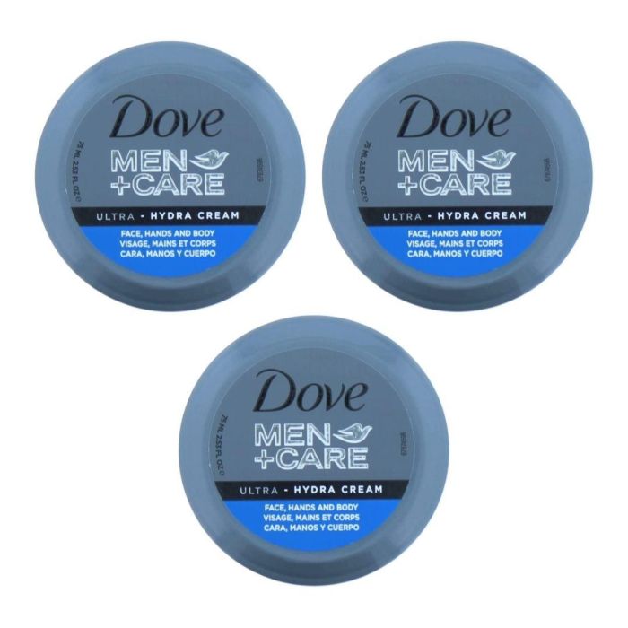 Dove Men+Care Ultra Hydra Cream for Face, Hand And Body 75 ML - Pack of 3