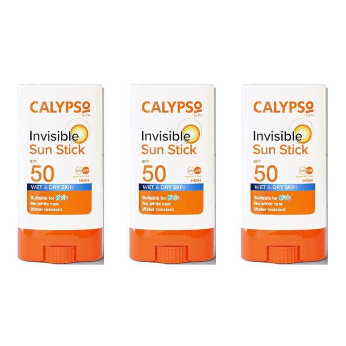 Calypso Invisible Spf 50 Sun Protection Stick 15g - Pack of 3