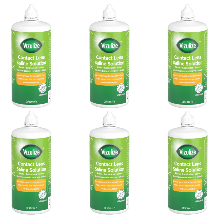 Vizulize Contact Lens Saline Solution 360ml - Pack of 6