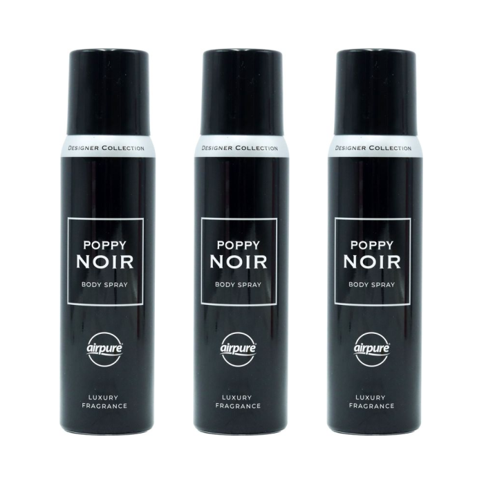 Airpure Designer Ladies Poppy Noir Body Spray 100ml - Pack of 3