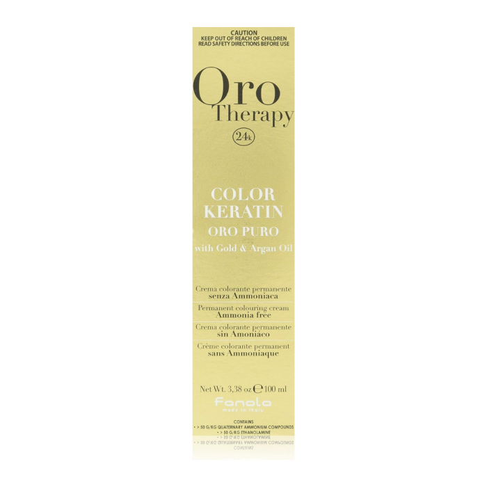 Fanola Oro Therapy Hair Color 1.0 Black with Keratin 100ml
