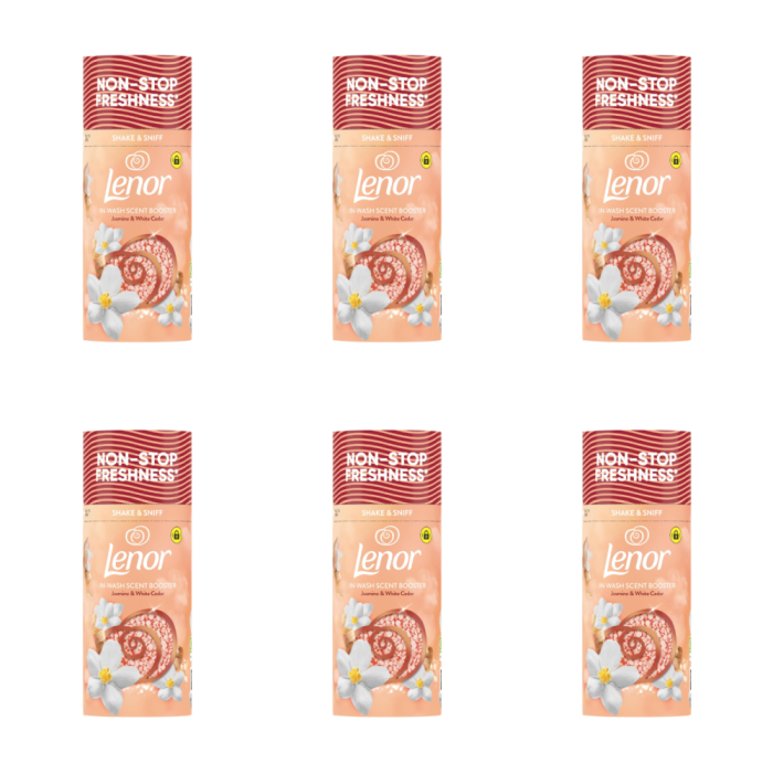 Lenor In-Wash Scent Booster Beads Jasmine & White Cedar 155g - Pack of 6