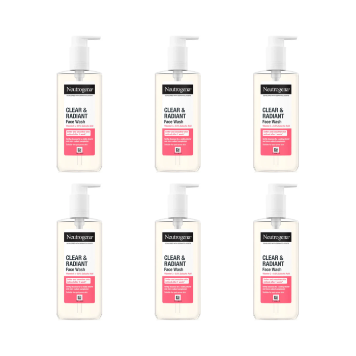 Neutrogena Clear & Radiant Vitamin C Facial Wash 200ml - Pack of 6